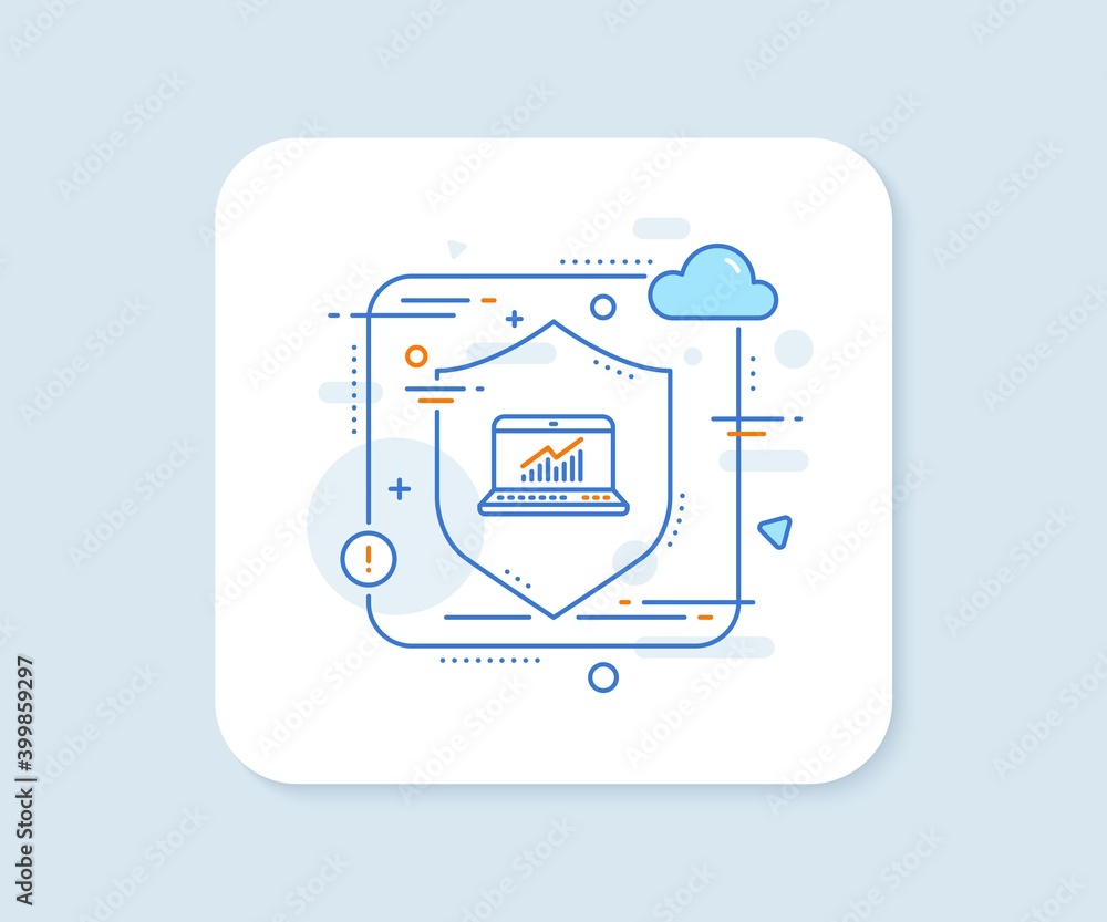 Poster data analysis and statistics line icon. abstract vector button. report graph or chart sign. computer