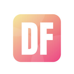 DF Letter Logo Design With Simple style
