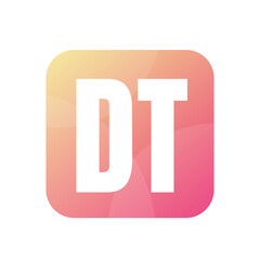 DT Letter Logo Design With Simple style