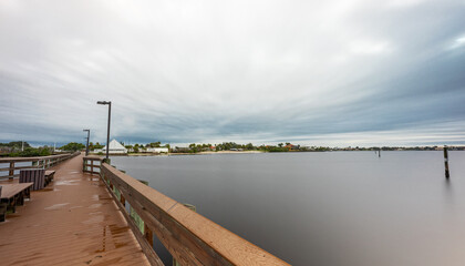 wooden bridge over the sea