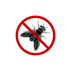 No flies sign isolated on white background. Vector illustration