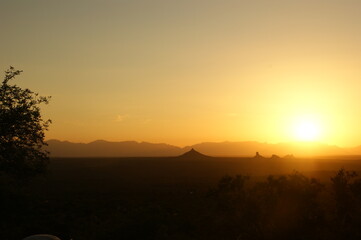 African sunset in the mountains