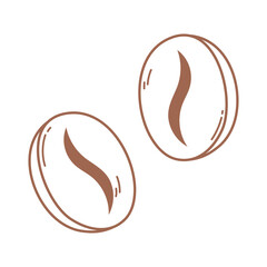 coffee beans freshness icon in brown line