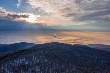 Obraz premium Hungary - Kekesteto in winter time, this is the highest point in Hungary