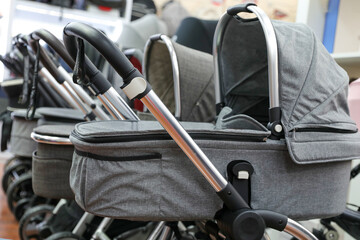 Row of Baby Stroller in a local shop.