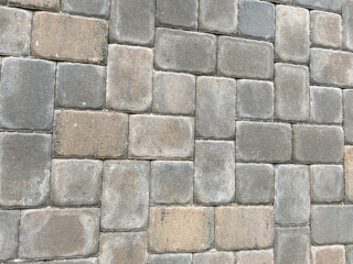 Brick paver background in a random pattern