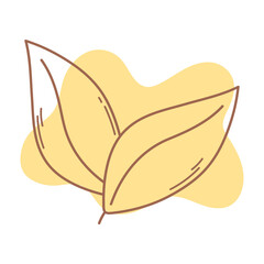 leaves nature foliage organic icon line and fill