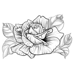 Rose flower. Vector. Decorative composition. Floral motives. Use printed materials, signs, items, websites, maps, posters, postcards, packaging.