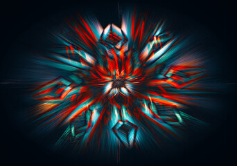 Abstract colorful burst fractal background. 