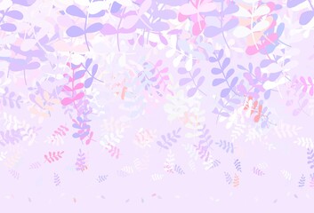 Light Pink, Yellow vector elegant background with leaves.
