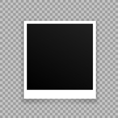 Vector Photo frame mockup design. White border on a transparent background