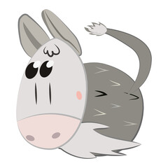 Isolated cartoon of a donkey. Farm animal cartoon - Vector