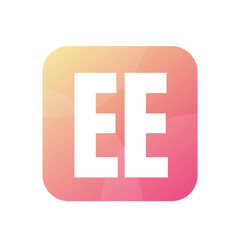 EE Letter Logo Design With Simple style