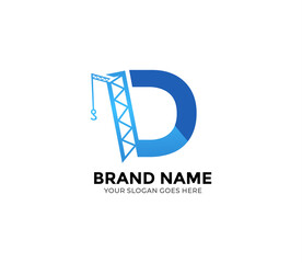 D construction Logo Design Concept