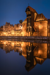 The old town of Gdańsk during the blue hour. A warm summer evening in the old Hanseatic city. © PawelUchorczak