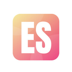 ES Letter Logo Design With Simple style