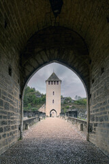 Sur le chemin de Compostelle, ville de Cahors, le pont fortifié Valentré.