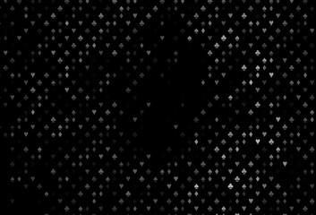 Dark Silver, Gray vector background with cards signs.