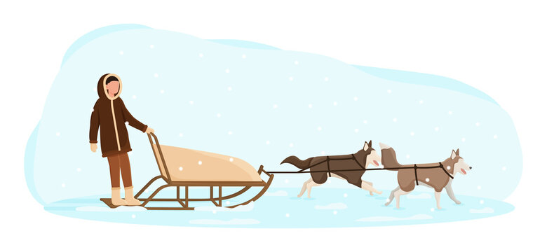 Dog Sled Cartoon