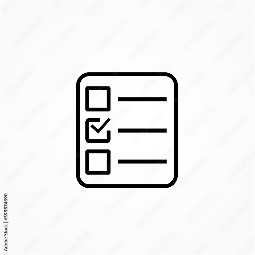Poster checklist sign symbol for web site and app design.