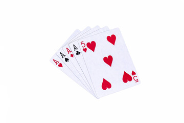 Playing cards, a Four of a kind in a Poker game