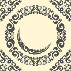 Background with victorian style. Lace or carved illustrations for frames and ethnic decorations