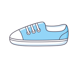 Blue sneaker shoe isolated