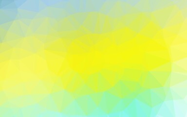 Light Green, Yellow vector polygon abstract backdrop.