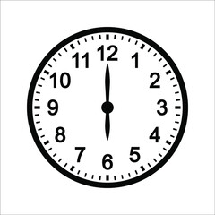 Clock Time Icon on white background. vector illustration