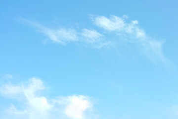 Beautiful blue sky with clouds on bright  sunny day