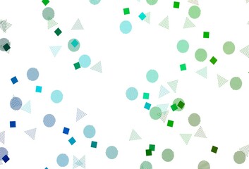 Light Blue, Green vector pattern with polygonal style with circles.