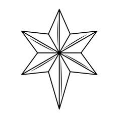 Isolated golden nativity star. Bethlehem star. Christmas season - Vector