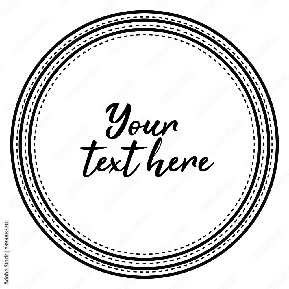 Poster simple abstract geometric round frame with dashed line. copy space, place for your text. minimalist 