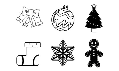 Set of christmas icons. Christmas season. Vector illustration