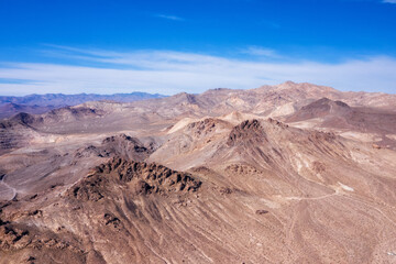Fototapeta na wymiar Aerial view of Death Valley on a sunny day 