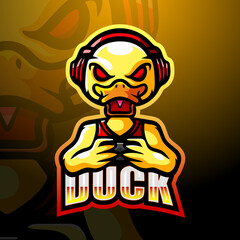 Duck gaming mascot esport logo design