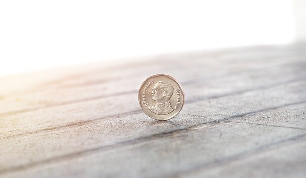 The Thai five baht coin ,  Money coin of Thailand