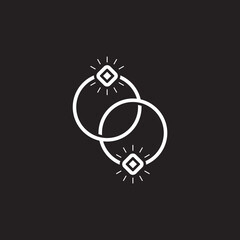 bright object jewelry connection design logo vector