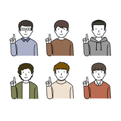 Illustration of a person with a pointing sign: Vector