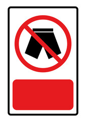 Signs forbidden shorts And red background for text input vector illustration