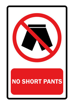 Signs forbidden shorts And explanatory text Vector illustration