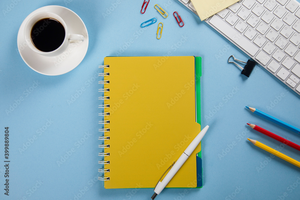 Poster keyboard with notepad and stationary