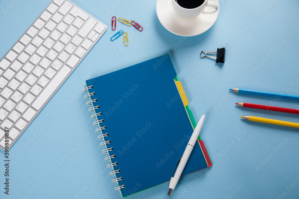 Poster keyboard with notepad and stationary