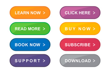 Colorful web buttons set vector