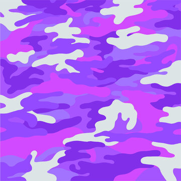 Pink And Purple Camouflage Vector Pattern