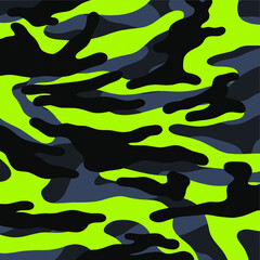 Green neon camouflage abstract pattern background vector design
