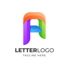 Colorful letter A modern logo design