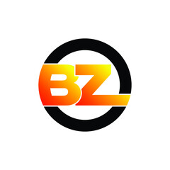 Letter BZ circle logo design vector