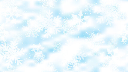 Obraz na płótnie Canvas Seamless blue background with snowflakes. Vector Illustration. Merry Christmas and Happy New Year greeting card design with white snow on blue background.