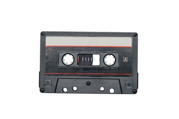 Vintage tape recorder isolated on a white background.